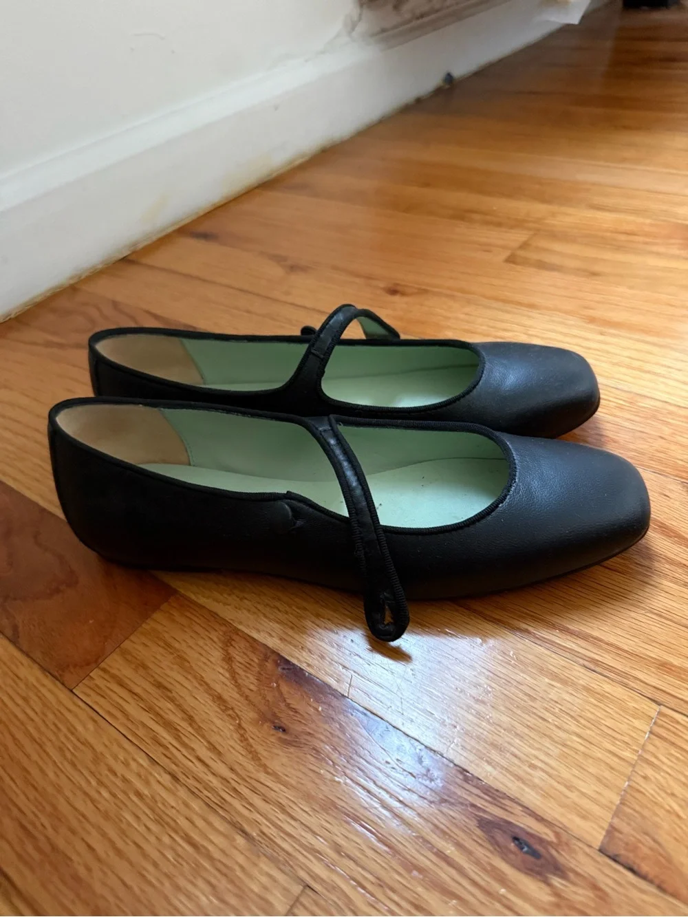 Black Mary Jane Flats | Italian Leather